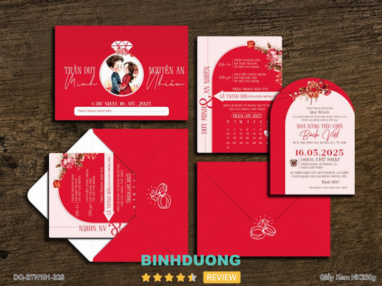 Thiệp Cưới Quỳnh Trâm, Bình Dương
