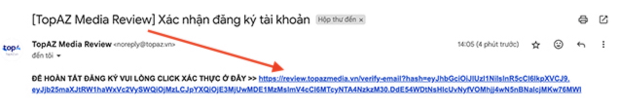 Hoàn thành đăng ký tài khoản