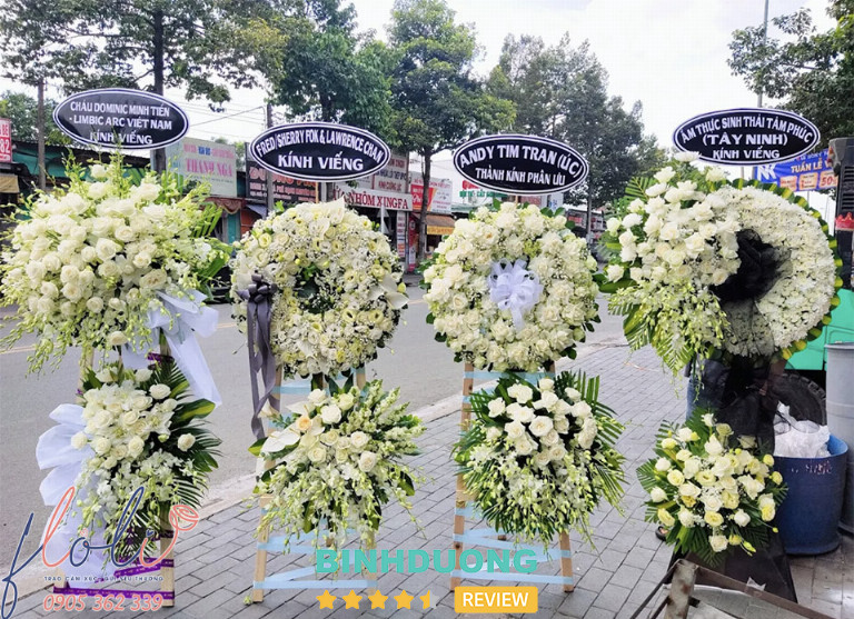 shop hoa chia buồn đám tang ở Bến Cát FLoLi