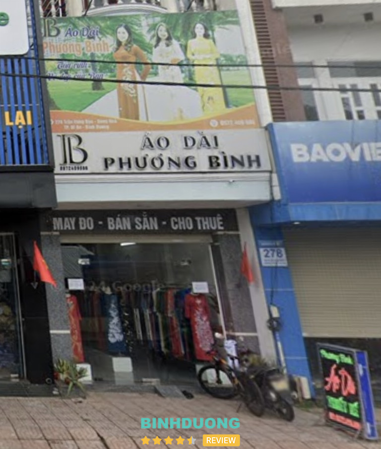 Cho thuê áo dài cưới ở Dĩ an, áo dài Phương Bình