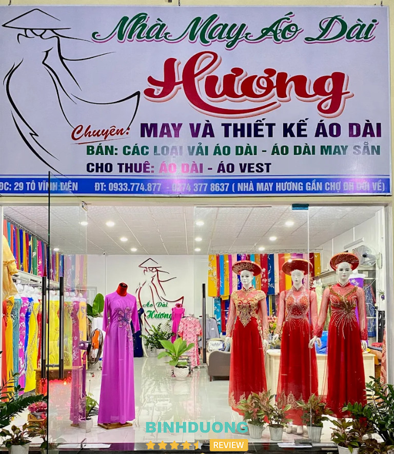 Cho thuê áo dài tại nhà may áo dài hương Dĩ An
